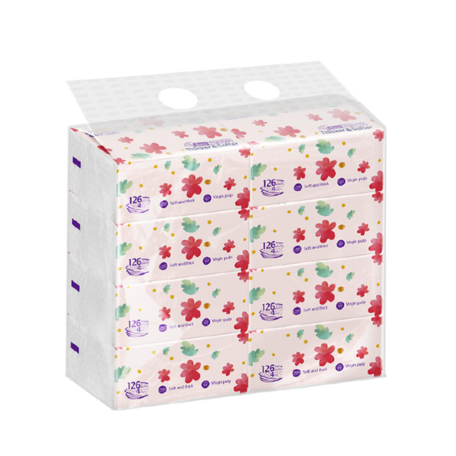 Sunton Disposerial Wolsale Cleaning Tissue Facial 4 Ply OEM 126 แผ่น 
