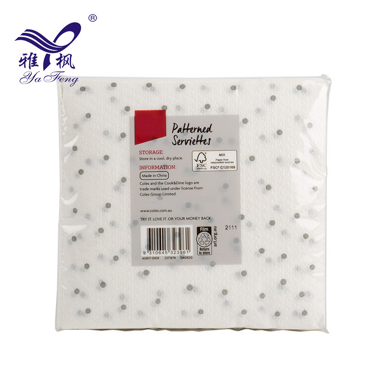เนื้อเยื่อ Serviette โรงงานจีน 1/4 ผ้าเช็ดปากกระดาษสี